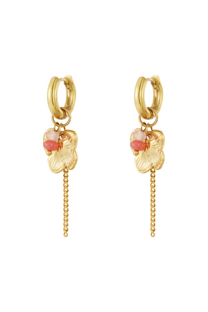 Boucles D'Oreilles Pendantes En Acier Inoxydable, Série Fleur, Décontractée, Simple Et Quotidienne, Bijoux Pour Femmes h5
