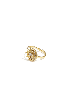 Bague Ajustable Avec Pierre En Forme De Cœur Et Cœur h5