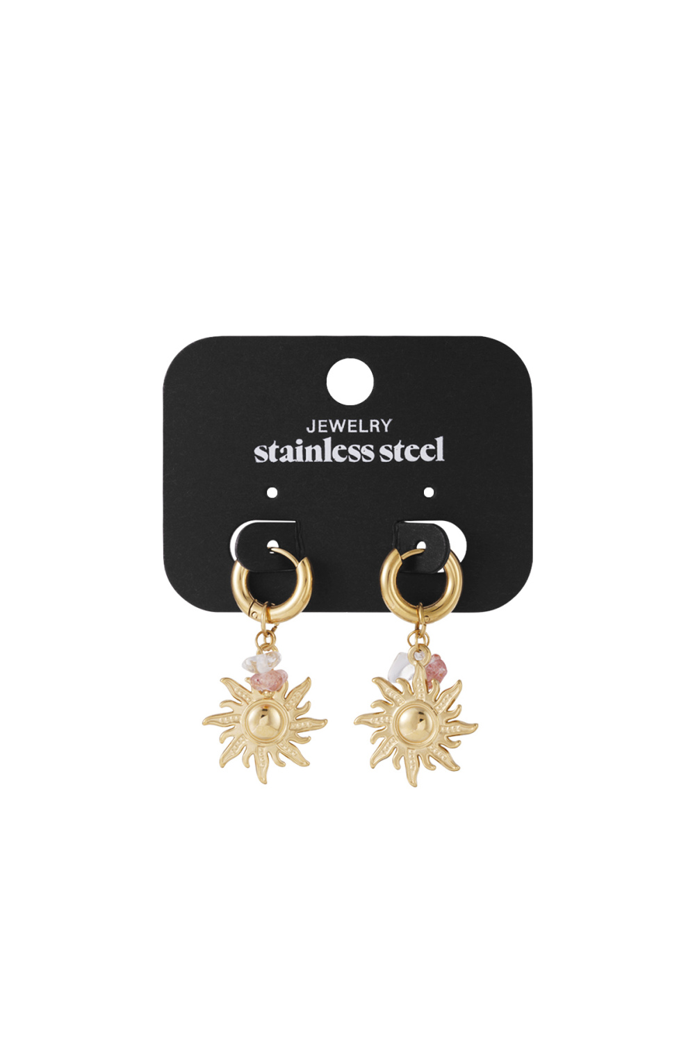 Boucles D'Oreilles Pendantes En Acier Inoxydable, Série Soleil/Lune, Décontractée, Simple Et Quotidienne, Bijoux Pour Femmes Image4