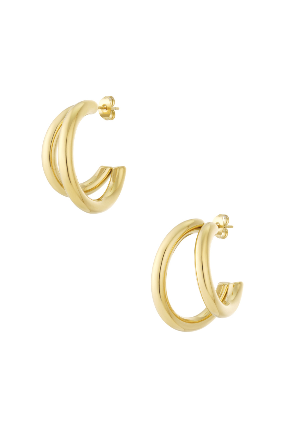 Petites Boucles D'Oreilles Doubles Créoles 