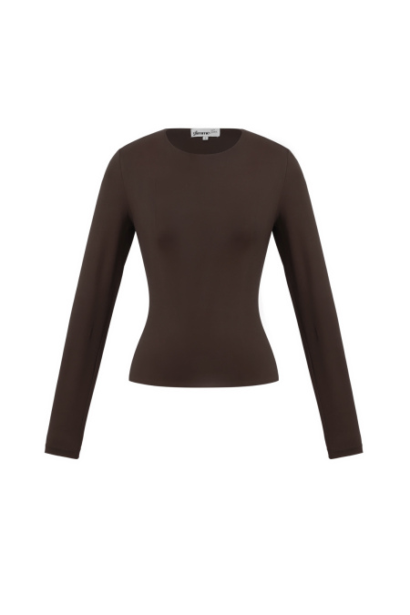 Pull en Nylon Tricoté Femme Manches Longues Basique Couleur Unie 2