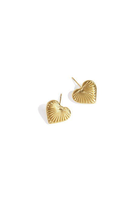 Boucles d'oreilles à tige en acier inoxydable, série Heart Daily Daily Simple, bijoux pour femmes