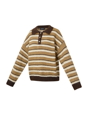 Pull Polo En Maille À Rayures h5 Image2
