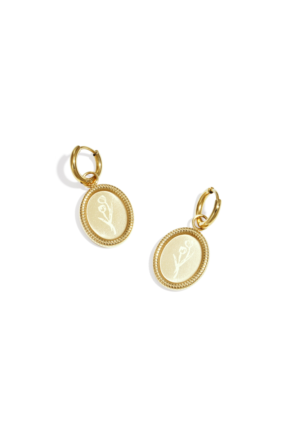 Boucles D'Oreilles En Acier Inoxydable En Forme De Tulipe 