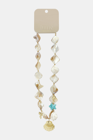 Collier Orné De Perles De Coquillages, De Perles Et De Breloques h5 Image4