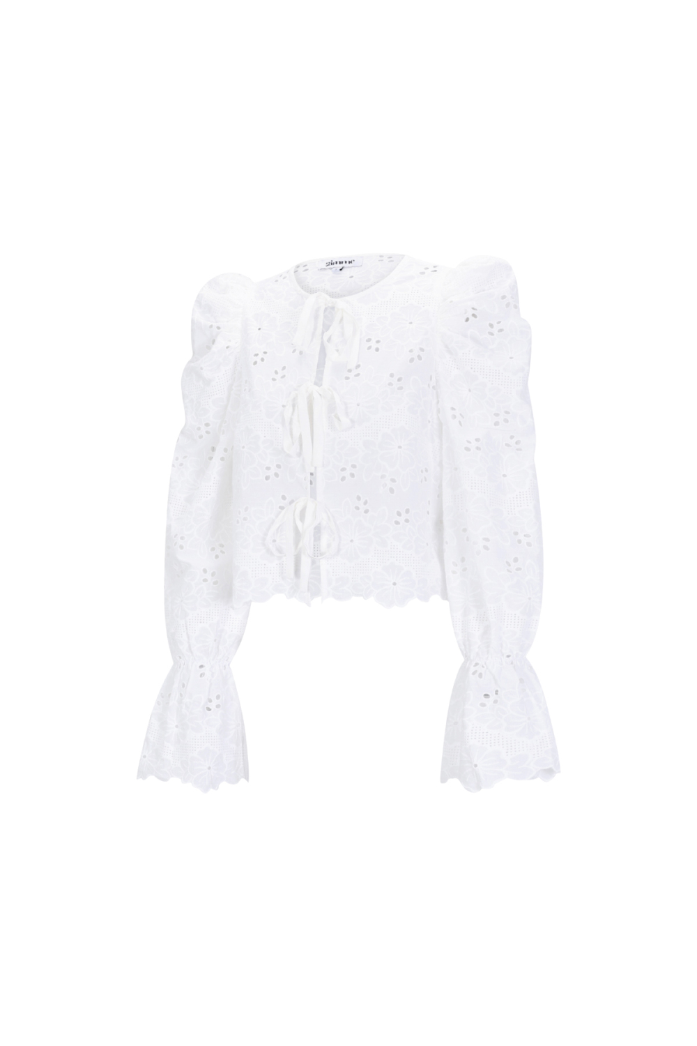 Coton Tissé Haut À Manches Longues Femme Casual Cutout Image2