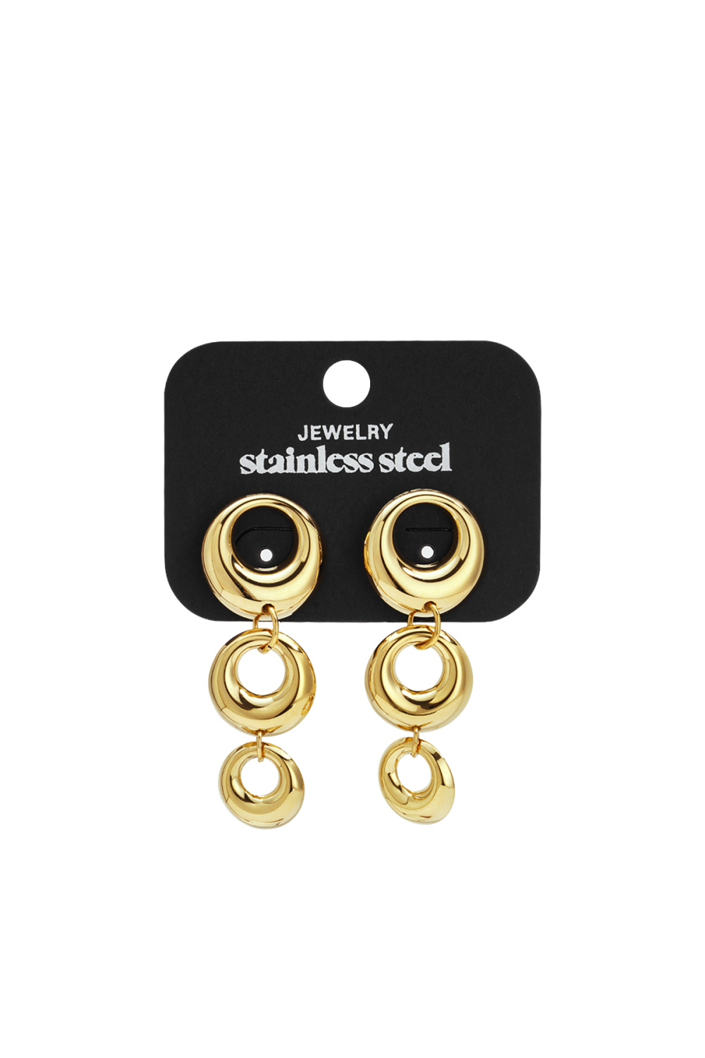 Boucles D'Oreilles Pendantes En Acier Inoxydable, Style Cercle, Décontractées, Simples, Pour Femmes h5Image5