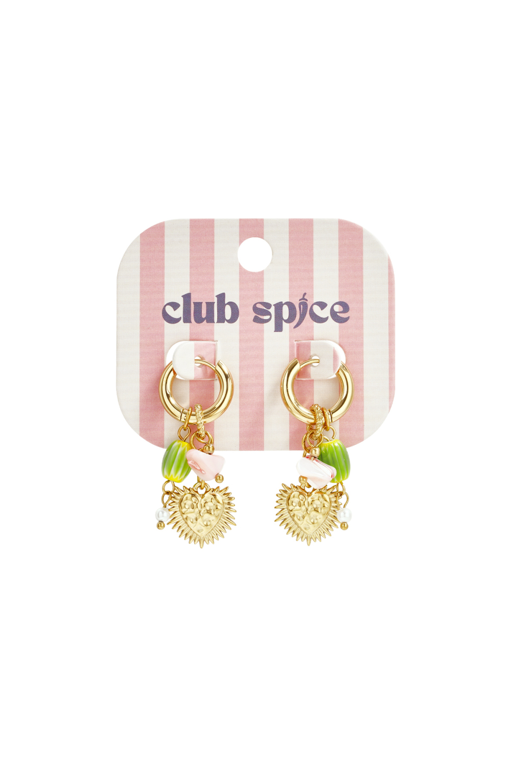 Boucles D'Oreilles Avec Pendentifs En Forme De Cœur Et De Perles Colorées Image5