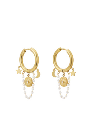 Boucles D'Oreilles Lune En Perles h5 