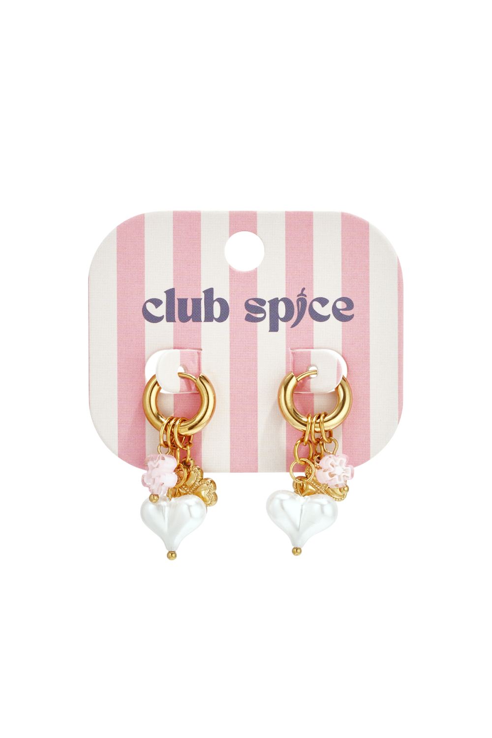 Boucles D'Oreilles Avec Pendentifs En Forme De Fleurs Et De Cœur Image4