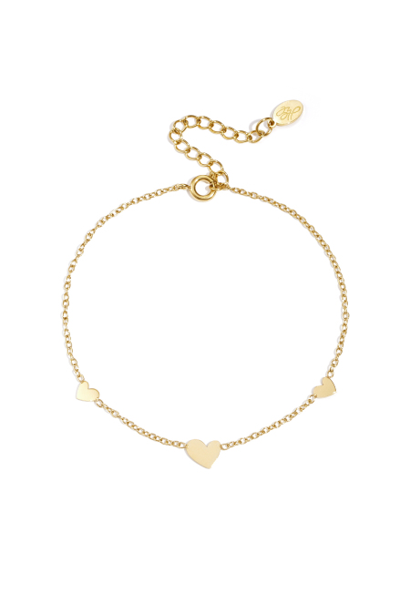 Bracelet classique avec coeurs - acier inoxydable
