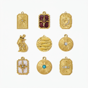 Pendentifs Délicats Rétro En Acier Titane Couleur Or Pour Femmes, Inspirés Du Tarot h5 Image3