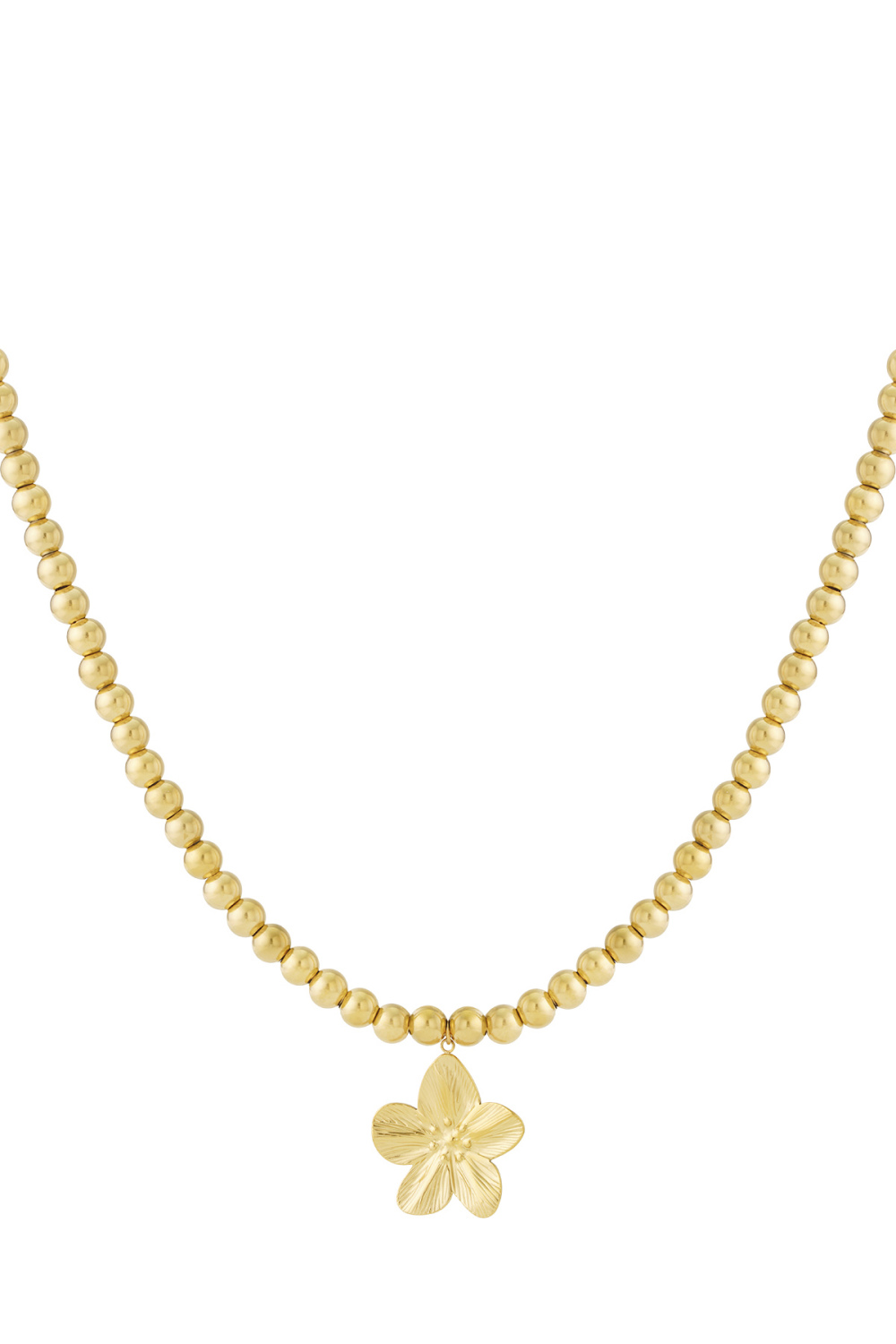 Collier De Perles Creuses De 8 Mm Avec Une Fleur 