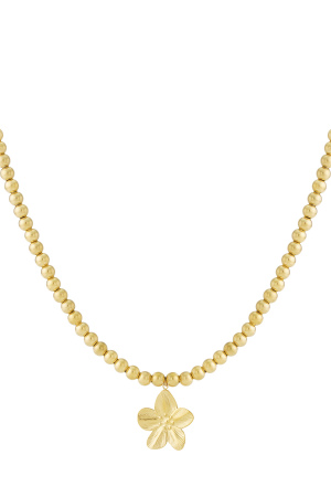 Collier De Perles Creuses De 8 Mm Avec Une Fleur h5 