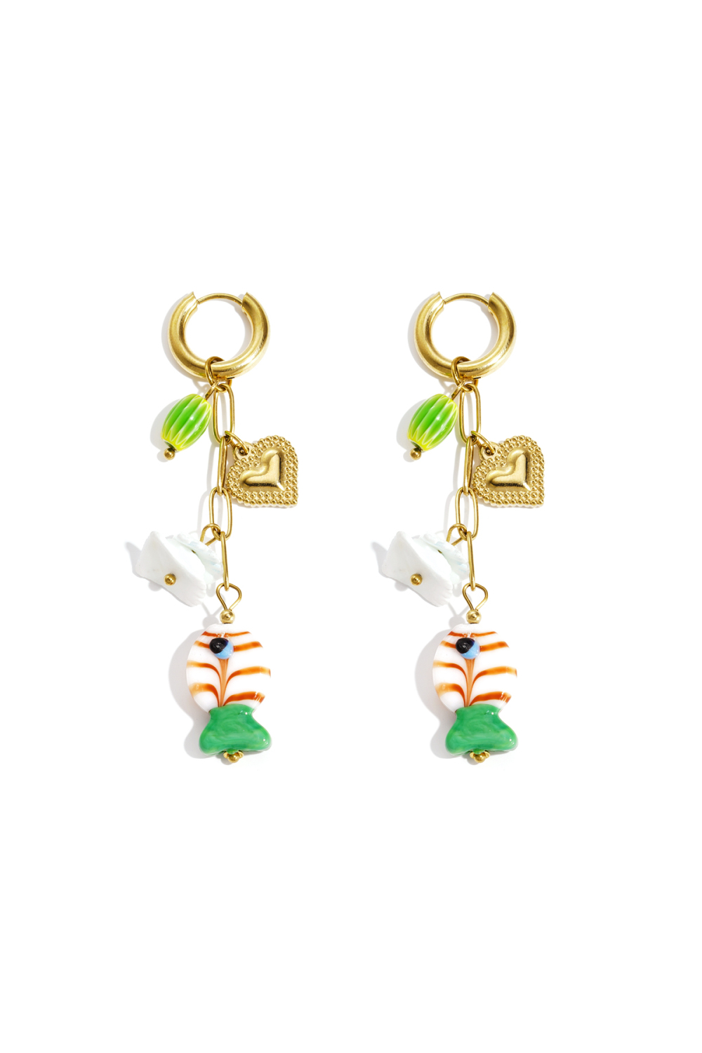 Boucles D'Oreilles Avec Chaîne Et Breloques Pendantes 