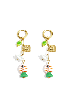 Boucles D'Oreilles Avec Chaîne Et Breloques Pendantes h5 