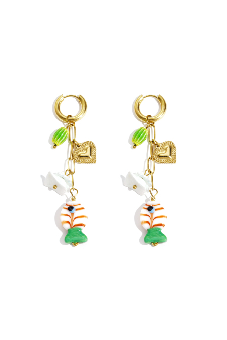 Boucles d'oreilles avec chaîne et breloques pendantes