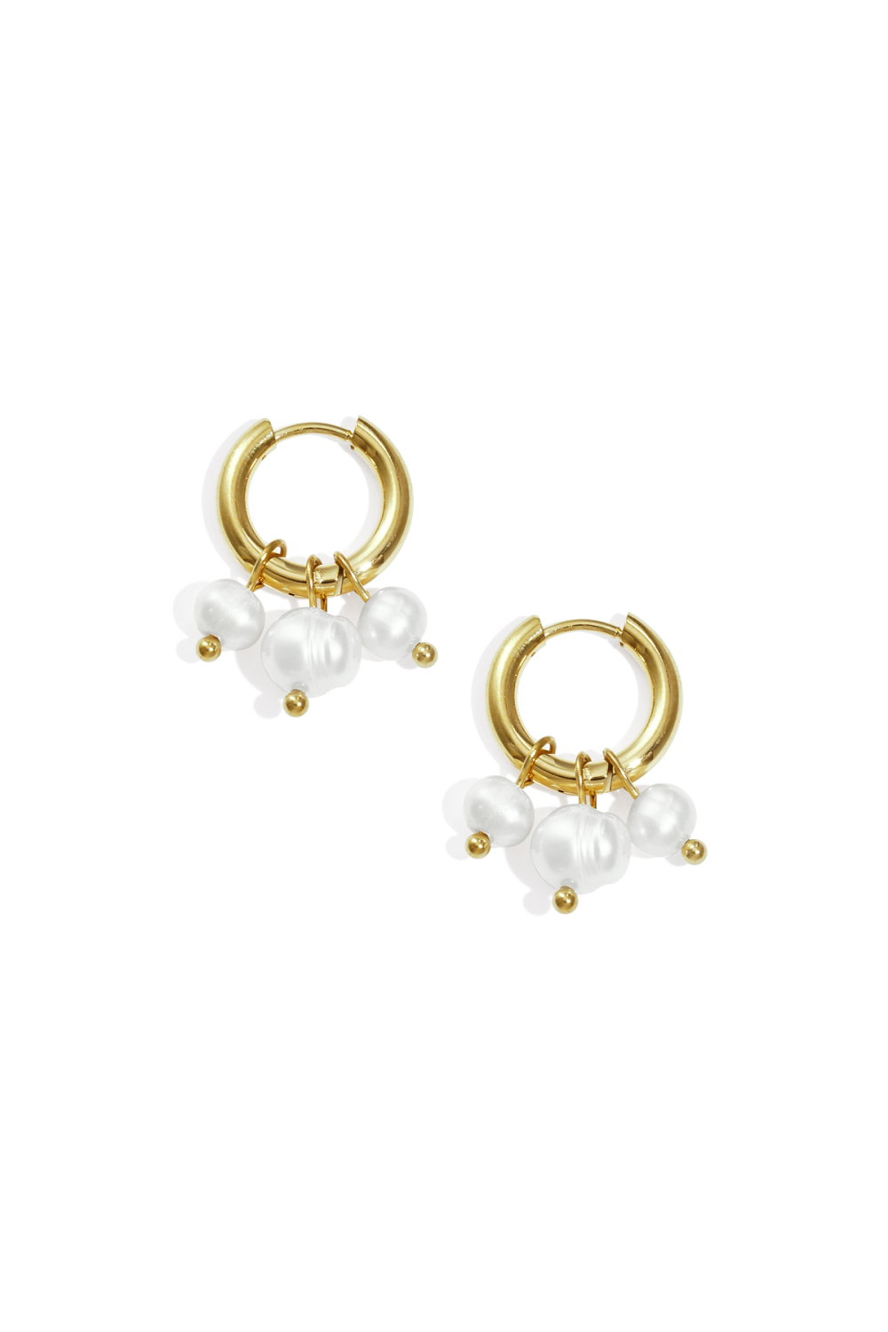 Boucles D'Oreilles Avec Perles Pendantes En Acier Inoxydable