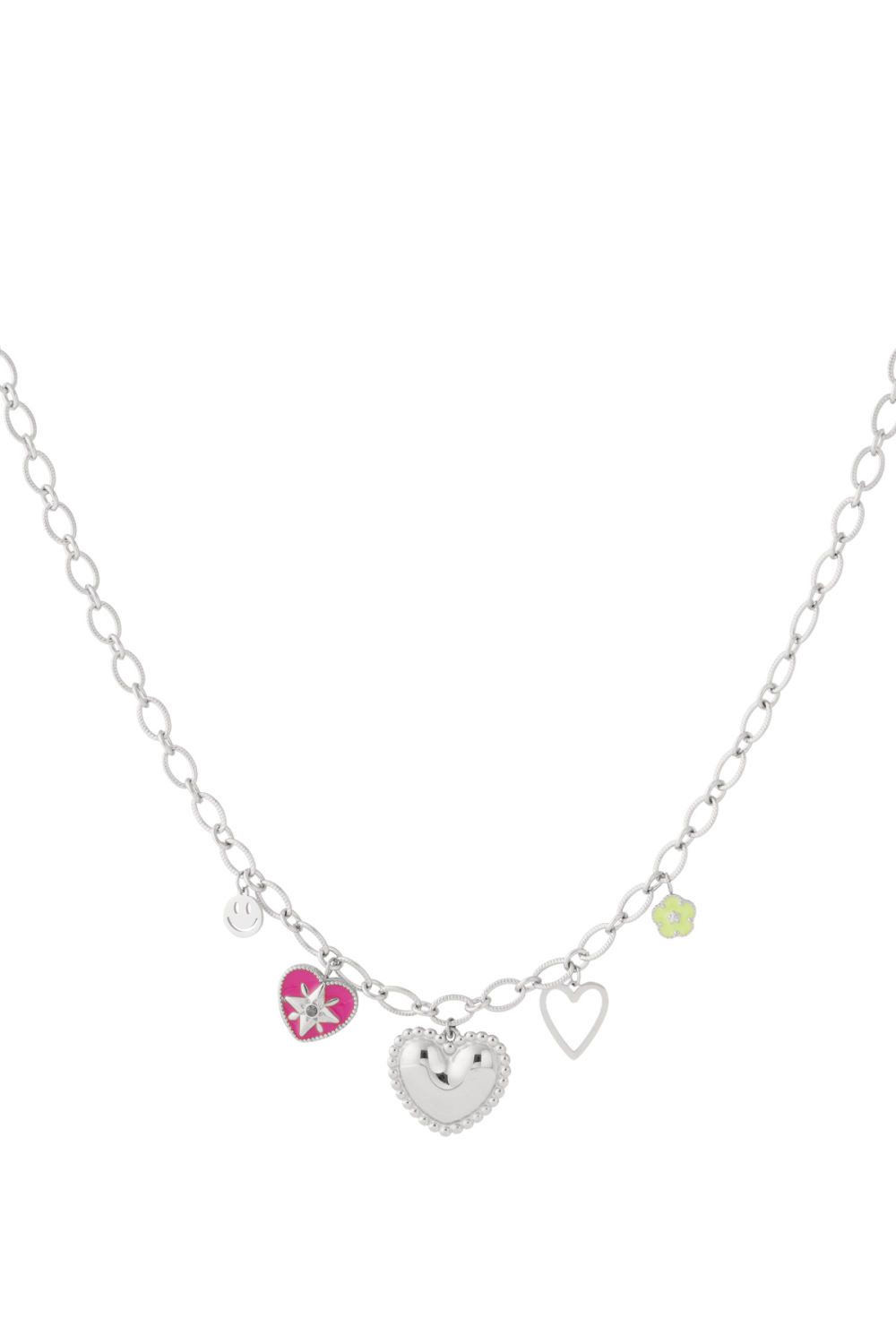 Colliers Pendentifs En Acier Inoxydable En Forme De Cœur, Décontractés Et Quotidiens Image3