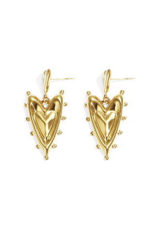 Boucles D'Oreilles Pendantes En Acier Inoxydable En Forme De Cœur, Collection Décontractée Et Simple Pour Femmes h5