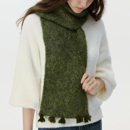 1 écharpe d'hiver en laine à pompons Vogue pour femme