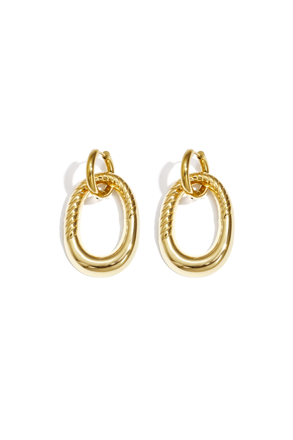 Boucles D'Oreilles Imposantes Avec Pendentif Ovale Détaillé 