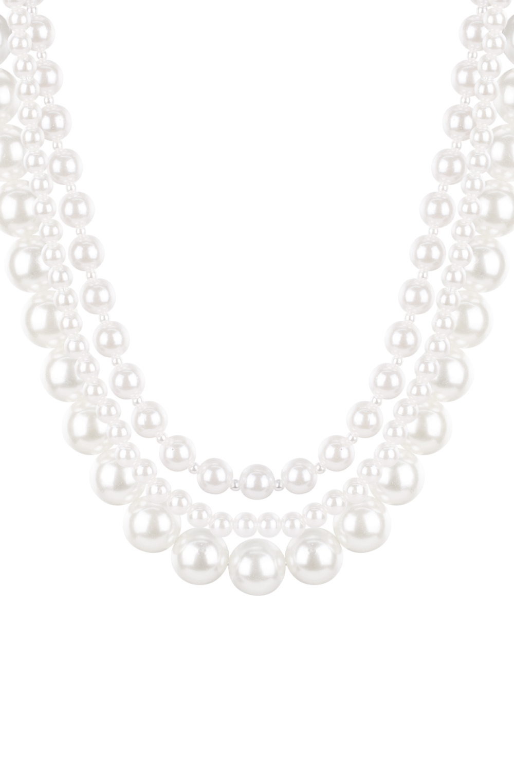 Collier Superposé De Grosses Perles