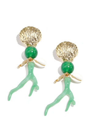 Boucles D'Oreilles Avec Pendentifs En Corail Et Motifs Marins h5