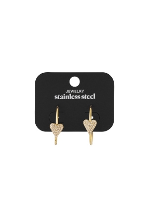 Boucles D'Oreilles Créoles En Forme De Cœur h5 Image6