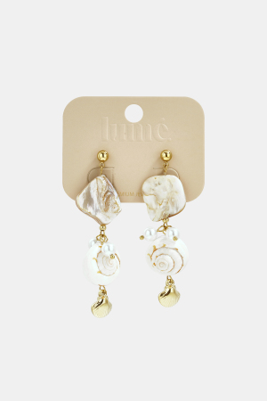Boucles D'Oreilles Pendantes En Acier Inoxydable, Coquillage, Collection Vacances Et Romantisme, Bijoux Pour Femmes h5 Image4