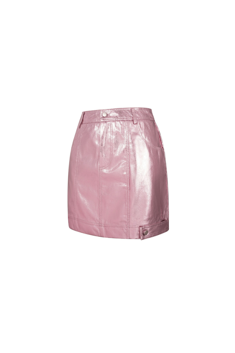Jupe Mini En Pu Sexy Couleur Unie Printemps/Été Image5
