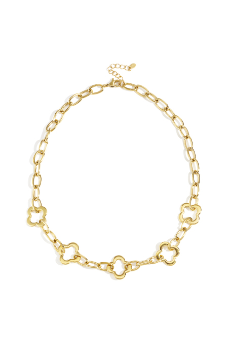 Colliers en acier inoxydable Clover, série décontractée, simple et quotidienne, bijoux pour femmes