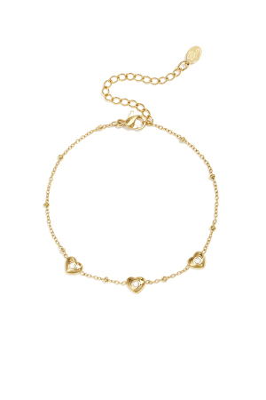 Bracelet Orné De Perles Et De Cœurs En Pierre h5 