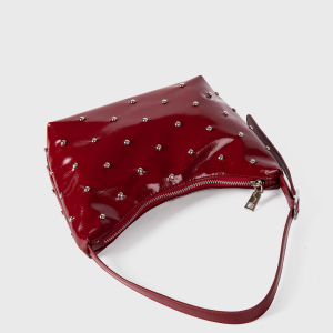 Sac Bandoulière Femme Simple Series, Couleur Unie Décontractée, Rivets, En Pu. h5 Image4