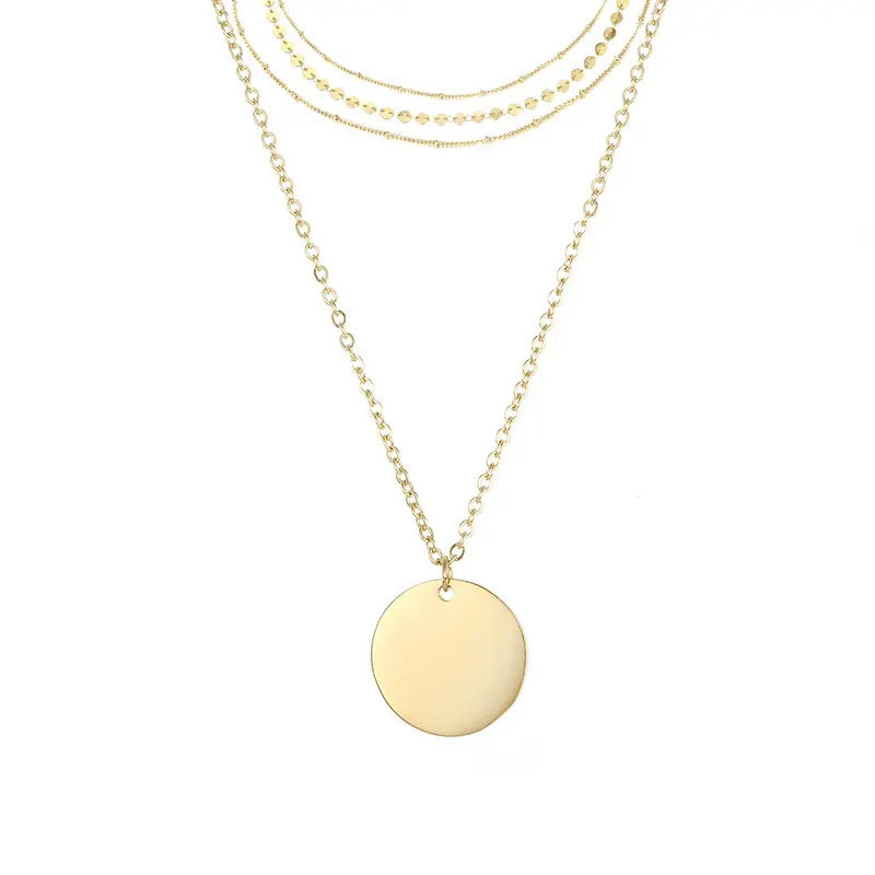 Colliers Pour Femmes En Acier Inoxydable Doré, Imperméables, À Plusieurs Rangs, Légers Et Luxueux Image2