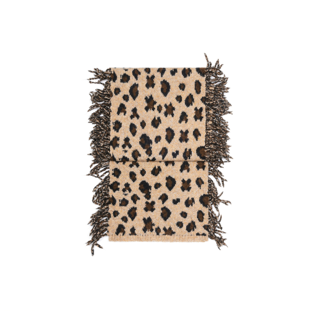 Écharpe D'Hiver En Laine À Pompons Imprimé Léopard Pour Femme, 1 Pièce Image4