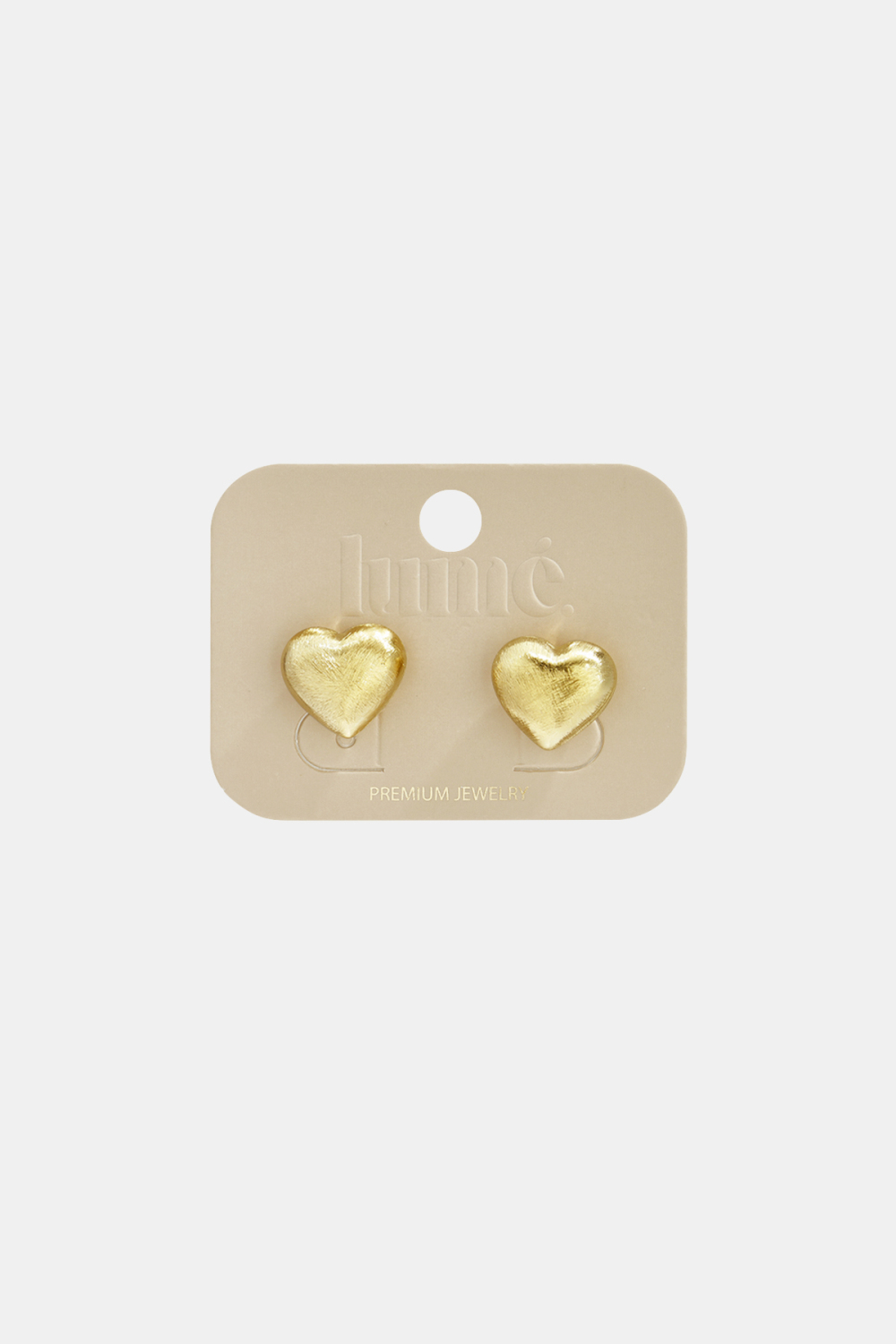 Boucles D'Oreilles Puces En Forme De Cœur Aux Contours Doux Et À L'Effet Mat Image3