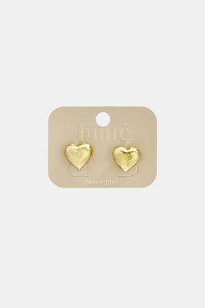 Boucles D'Oreilles Puces En Forme De Cœur Aux Contours Doux Et À L'Effet Mat h5 Image3