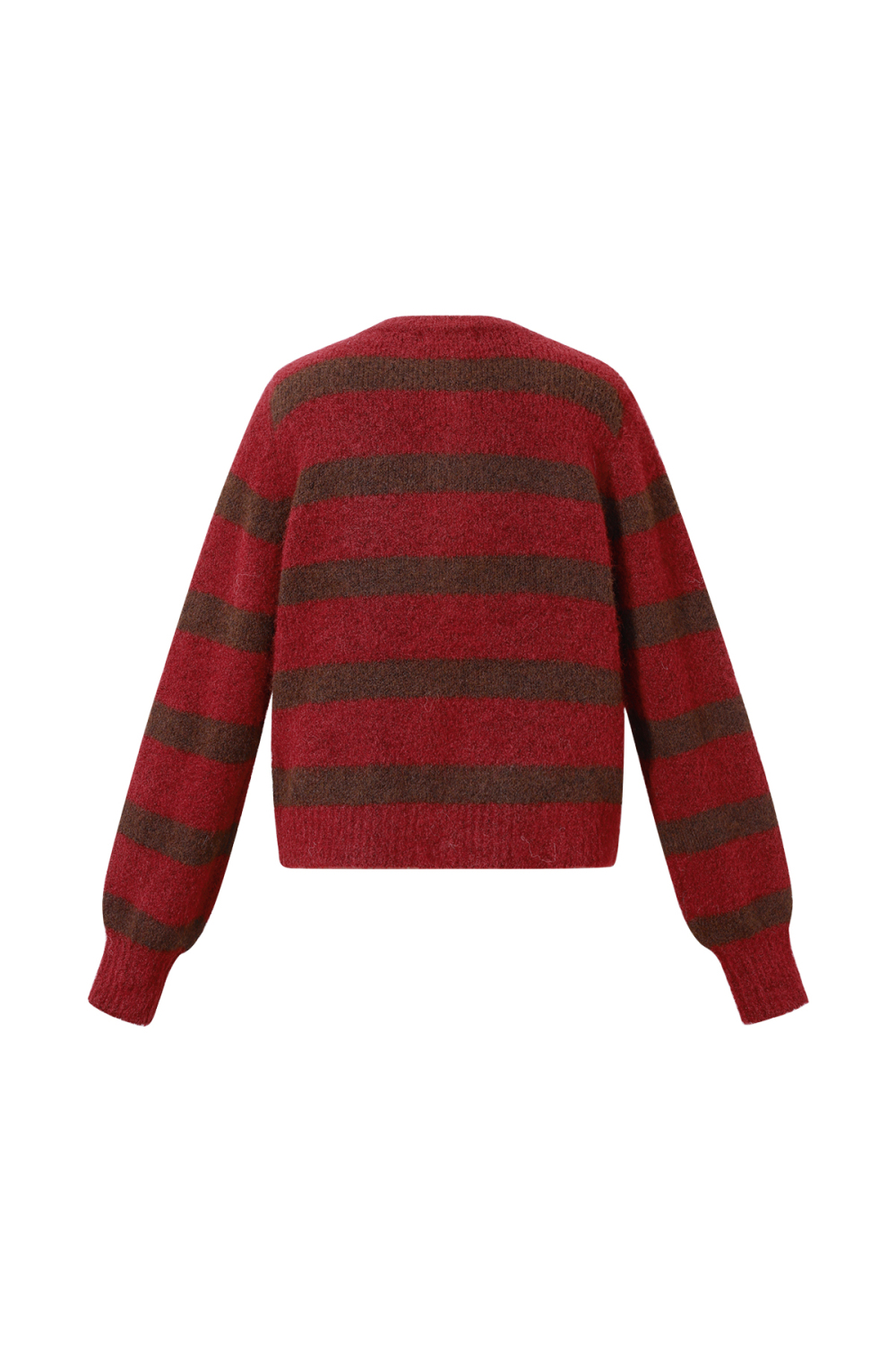 Cardigan Femme En Fibre De Polyester Tricotée Style Décontracté À Rayures Image3