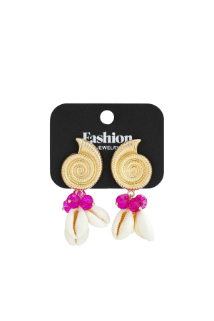 Boucles D'Oreilles Avec Pendentifs En Forme De Coquillage Et Perles h5 Image6