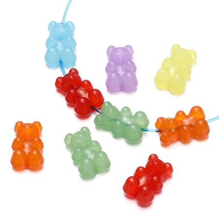 Perles acryliques à faire soi-même pour bijoux fées en gelée oursons