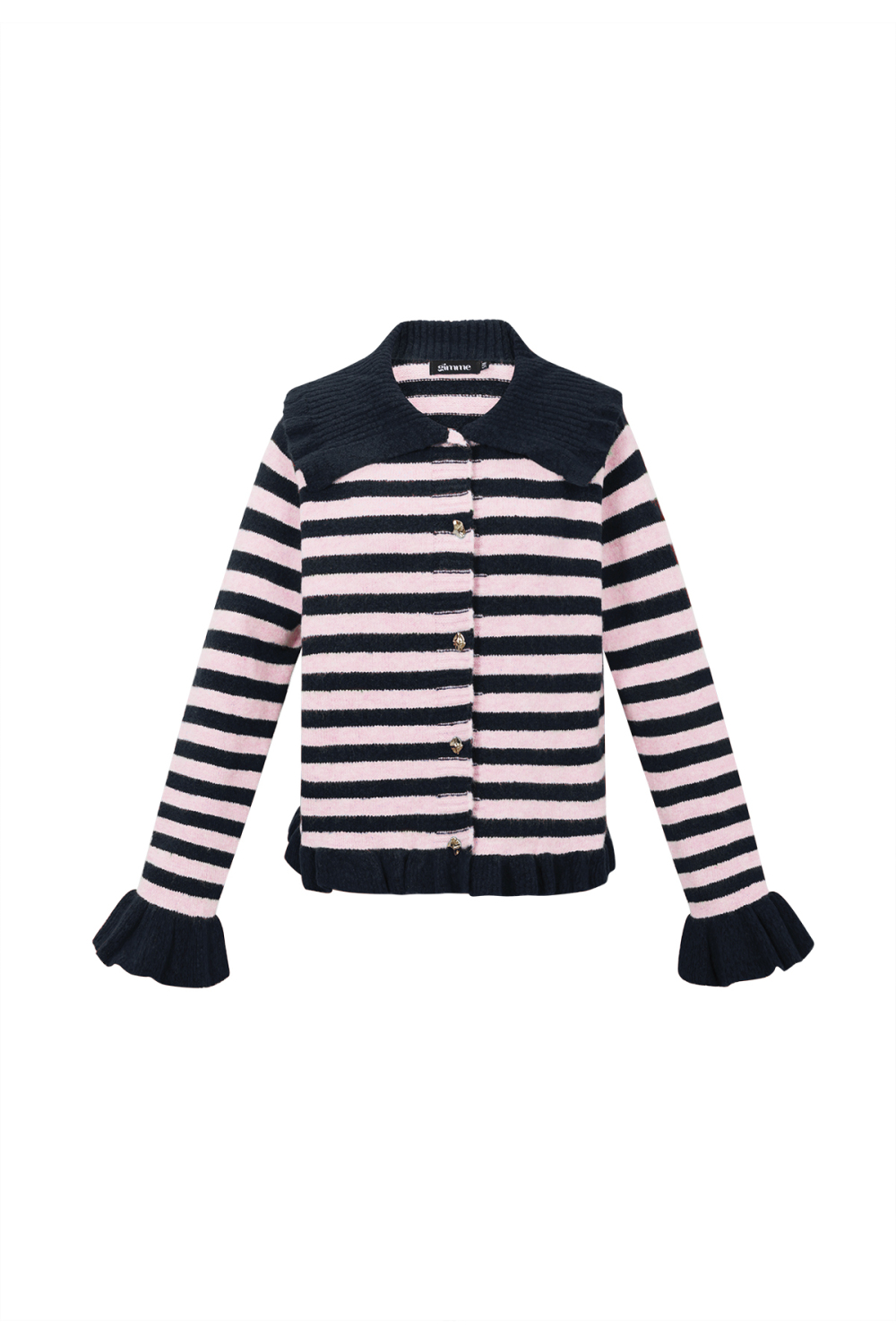 Cardigan Femme En Fibre De Polyester Tricotée Style Décontracté À Rayures 