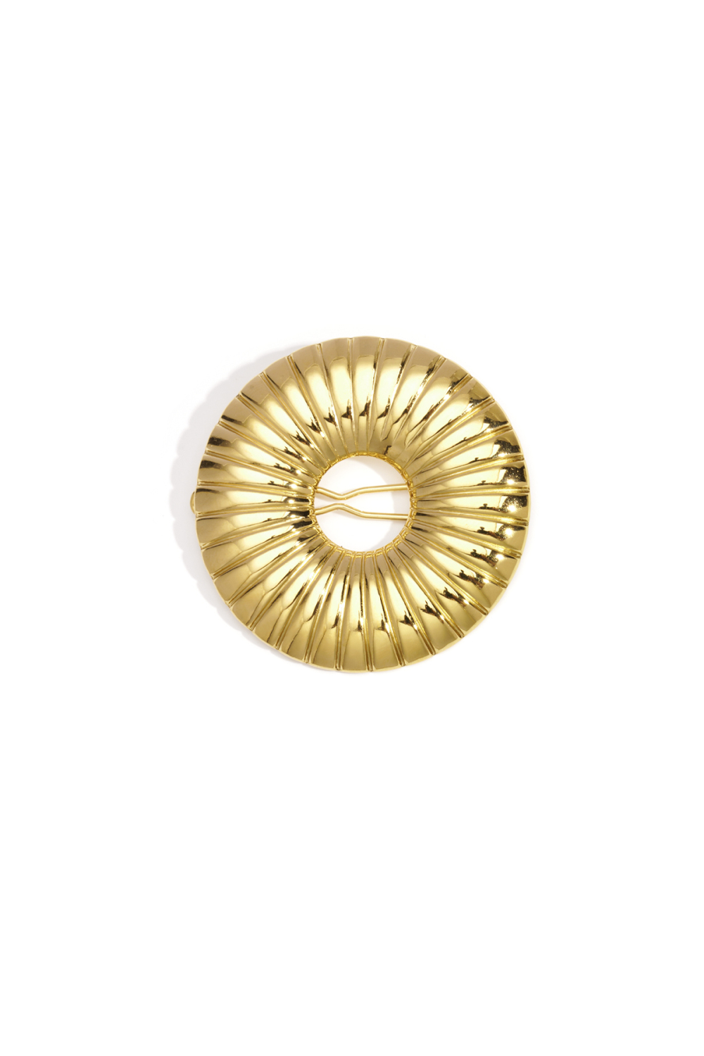 Broche Épingle À Cheveux Ronde À Motif Rayé 