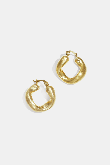 Boucles d'oreilles créoles de forme irrégulière, série décontractée, simple et quotidienne, bijoux pour femmes