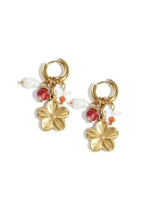 Boucles d'oreilles pendantes en acier inoxydable, série Fleur, décontractée, simple et quotidienne, bijoux pour femmes