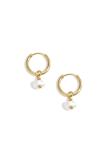 Boucles d'oreilles Pearl Of The Sea Gris Acier inoxydable