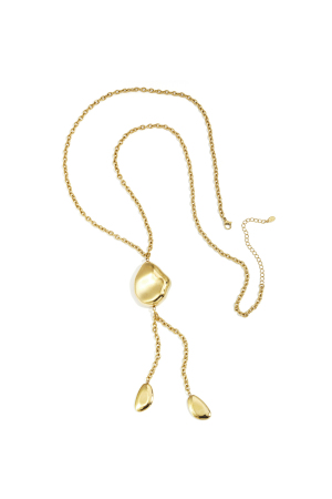 Long Collier De Perles Aux Formes Organiques h5