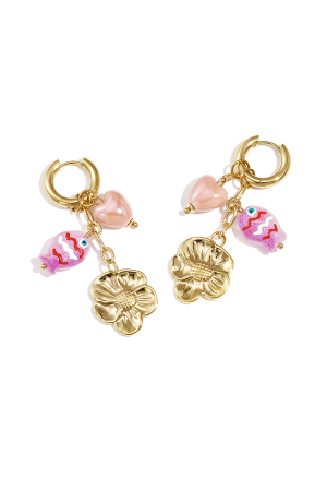 Boucles D'Oreilles Pendantes En Acier Inoxydable, Motif Poisson, Collection Romantique Décontractée, Bijoux Pour Femmes h5 