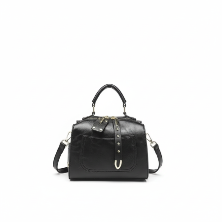 Sac à main Boston chic en PU de couleur unie pour femme, 1 pièce