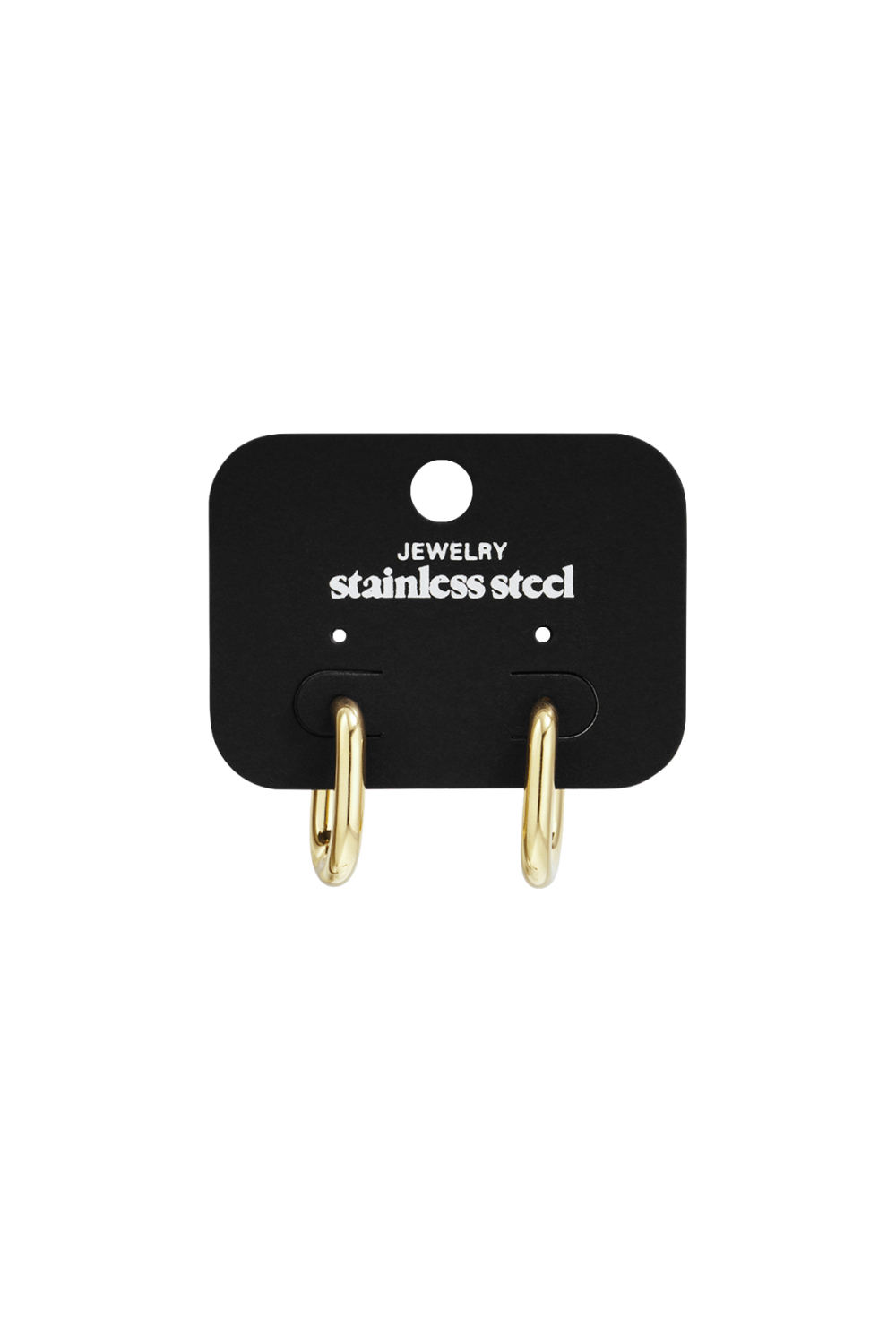 Boucles D'Oreilles Créoles Rectangulaires En Acier Inoxydable, Collection Daily Simple, Bijoux Pour Femmes Image6